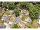 Aerial view of homes, showcasing landscaping and neighborhood cul-de-sac at 1007 Cr 463B, Lake Panasoffkee, FL 33538