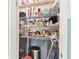 Walk-in pantry with wire shelving provides ample storage for kitchen and household goods at 879 Killarney Ln, Auburndale, FL 33823