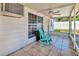 Covered back patio has tiled floors and views of the fenced yard at 1043 Pineview Pl, Lakeland, FL 33801