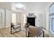 Bright living room features sleek fireplace, contemporary seating, and wood-look floors at 1905 Seminole Trl, Lakeland, FL 33803