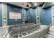 Elegant movie theatre with comfortable seating, professional screen, and tasteful interior design for an immersive experience at 8983 Azalea Sands Ln # 8983, Davenport, FL 33896