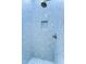Detailed view of the tiled shower featuring a rainfall shower head and built-in niche at 829 E Lime St, Lakeland, FL 33801