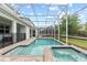 Backyard pool and patio area covered by a screen enclosure at 1568 Maidstone Ct, Davenport, FL 33896