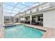 Backyard pool and patio area, surrounded by a screened enclosure at 1568 Maidstone Ct, Davenport, FL 33896
