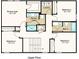Floor plan of the upper floor featuring a primary suite, three bedrooms, two baths, and a laundry at 2418 Slippery Rock St, Auburndale, FL 33823