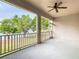 Enjoy the views in this spacious screened lanai complete with a ceiling fan and lake views at 917 Shawna Shrs, Haines City, FL 33844