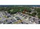 Bird's eye view of a neighborhood featuring solar-equipped homes and community amenities at 272 Pershing St, Bartow, FL 33830