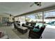 Patio with ample seating and a view of the pool in a screened enclosure at 7402 Gunstock Dr, Lakeland, FL 33809