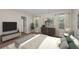 Comfortable main bedroom with natural light, warm-toned carpet, and modern decor at 4075 Gardenia Ave, Lake Hamilton, FL 33851