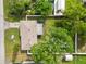 Aerial view of the property with a large backyard, outlined in red at 2937 Delrose N Dr, Lakeland, FL 33805