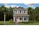 Charming two-story home with a welcoming front porch and beautifully landscaped yard at 2008 Rider Rain Ln, Apopka, FL 32703