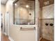 Updated tile shower with glass surround at 5144 Riverlake Dr, Bartow, FL 33830
