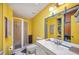 Well-lit bathroom with shower stall, vanity, mirror, and neutral accents provides a functional and tidy space at 3365 Bahama Ct, Lake Wales, FL 33898