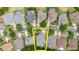 The aerial view displays the property with a screened pool, nestled in a neighborhood with well-maintained lawns at 10292 Kristen Park Dr, Orlando, FL 32832