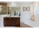 Bathroom featuring a soaking tub, walk-in shower, and modern fixtures at 10292 Kristen Park Dr, Orlando, FL 32832
