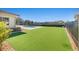 Inviting backyard with a sparkling pool, manicured turf, and a privacy fence, perfect for outdoor living at 12329 Sw 140Th Loop, Dunnellon, FL 34432