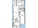 Layout for first floor featuring kitchen, study, dining, and Gathering rooms, as well as a two car garage at 1205 Eastin Ave, Orlando, FL 32804