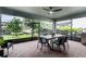 A lovely screened-in patio with brick floors and an outdoor dining set perfect for entertaining at 7071 Spring Park Dr, Winter Garden, FL 34787