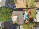 Bird's eye view of a home, highlighting the private backyard, swimming pool, and patio space at 4133 Staffordshire Dr, Lakeland, FL 33809