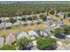 Overhead neighborhood shot showcasing many backyard pools in a suburban community at 440 Langham Dr, Davenport, FL 33897