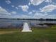 Scenic lake view features a private wooden dock, and lush greenery at 1550 11Th Ne St # G8, Winter Haven, FL 33881