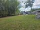 Expansive backyard featuring mature bamboo trees, a charming shed, and ample space for outdoor activities at 4506 Se 7Th Pl, Ocala, FL 34471
