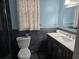Renovated bathroom showcases blue walls, modern vanity, and updated fixtures at 4506 Se 7Th Pl, Ocala, FL 34471