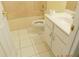 Bathroom featuring a toilet, shower-tub, and vanity at 1184 Athlone Way, Ormond Beach, FL 32174
