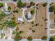 Aerial view displaying the vast property including home, outbuilding, and landscaping surrounded by boundary line at 4145 Willis Rd, Mulberry, FL 33860