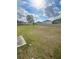Large backyard with a well-maintained lawn and a view of neighboring houses beyond a fence at 10601 Burlwood Dr, Leesburg, FL 34788