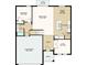 Layout of home, featuring two-car garage, kitchen, great room, and two bedrooms at 2084 Babbling Brook Blvd, Auburndale, FL 33823