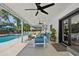 Outdoor patio features ceiling fans, comfortable seating, pool views and inviting atmosphere at 1352 Charlotte St, Altamonte Springs, FL 32701