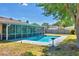 A view of the refreshing pool, with its screened lanai, offering a private outdoor oasis at 53 Paine Dr, Winter Haven, FL 33884