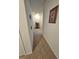 Neutral hallway with carpet, art, and a distant shoe rack, leading towards more rooms at 1204 Berry Ln, Davenport, FL 33837