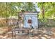 Backyard shed perfect for storage and outdoor gatherings on a sunny day at 1480 E Davidson St, Bartow, FL 33830