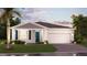 Charming single-Gathering home showcasing a two-car garage, and lush landscaping at 1845 Clear Sky Dr, Kissimmee, FL 34744