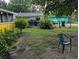Backyard featuring a mix of grassy areas, mature trees, and fencing for privacy at 730 Citrus St, Orlando, FL 32805