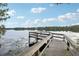Scenic wooden dock provides a stunning view of the serene lake and lush shoreline at 917 Keep Way Loop, Oviedo, FL 32765