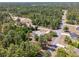An aerial view shows this home is surrounded by trees and adjacent to a paved road at 3690 Sw 175Th St, Ocala, FL 34473