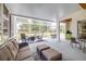Relaxing screened-in patio with comfortable seating and an outdoor kitchen area at 24025 Ranch Rd, Astatula, FL 34705