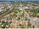 Aerial shot showcasing the home's location within a thriving neighborhood, highlighted with a green arrow at 701 N Vermont Ave, Lakeland, FL 33801