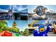 Montage of famous Orlando theme parks: Disney World, Universal Studios, Legoland, and Aquatica at 1142 Mariner Cay Dr, Haines City, FL 33844