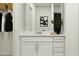 Bathroom with vanity sink, modern faucet, and view into the adjacent closet at 3506 Kimbrough Dr, Lake Wales, FL 33859