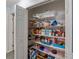 Organized pantry with shelving, offering ample storage space for food and household items at 7040 Tamarind Dr, Lake Wales, FL 33898