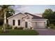 Charming single-Gathering home featuring stone accents, a two-car garage, and professionally landscaped front yard at 1899 Clear Sky Dr, Kissimmee, FL 34744