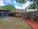 Lush backyard featuring a screened-in porch and well-manicured lawn at 313 Morning Creek Cir, Apopka, FL 32712