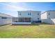 Large backyard with an enclosed patio offering ample space for outdoor activities at 5616 Siltstone St, Lakeland, FL 33811