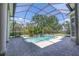 Screened-in pool area featuring tropical plants, clear water, and a relaxing outdoor space at 2660 Wyndsor Oaks Way, Winter Haven, FL 33884
