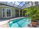 Exterior view of a stunning screened pool with tropical plants and a well-maintained patio area at 2660 Wyndsor Oaks Way, Winter Haven, FL 33884