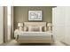 Neutral bedroom with an abstract print above a light wood headboard and matching side tables and lamps at 703 Peroni Ave, Debary, FL 32713